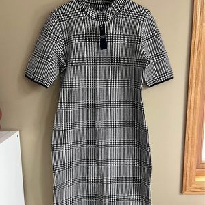 NWT Chaps Houndstooth Knit Sweater Dress size L